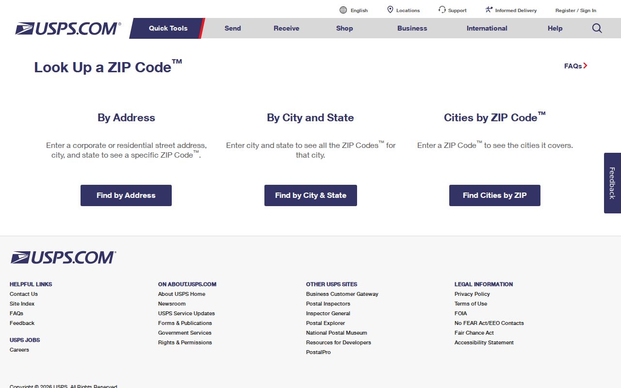 Binghamton ZIP code directory postal verification using USPS ZIP Code Lookup